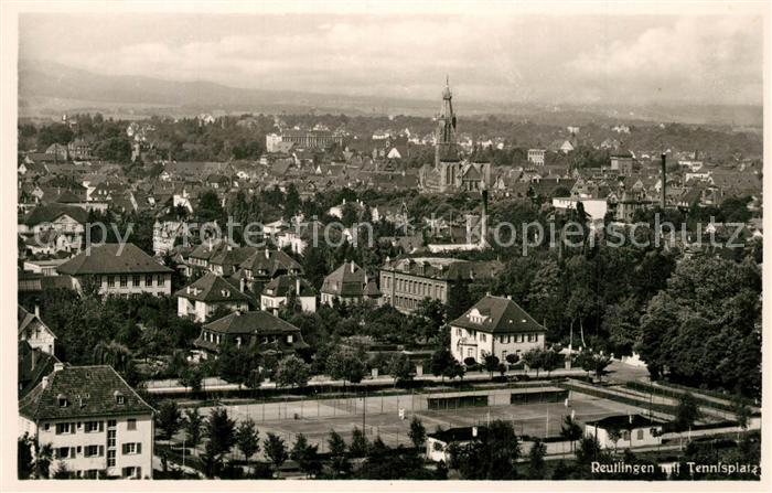 Reutlingen BW Stadtansicht mit Tennisplatz