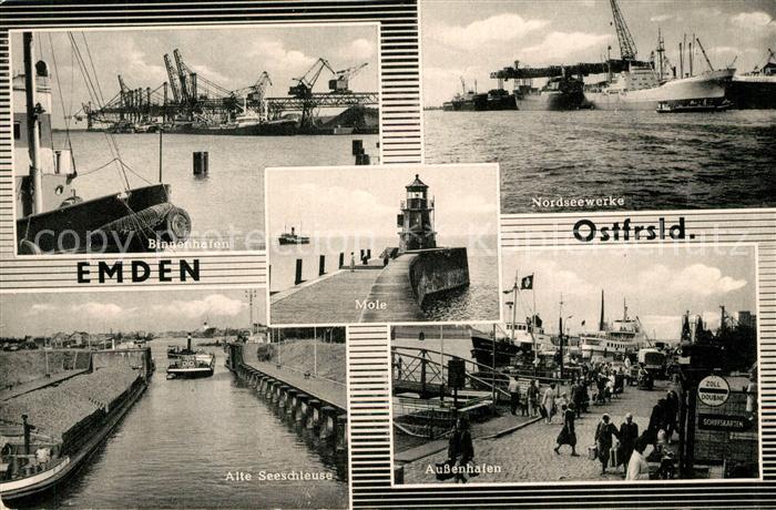 Emden Ostfriesland Binnenhafen Nordseewerke Alte Seeschleuse Aussenhafen
