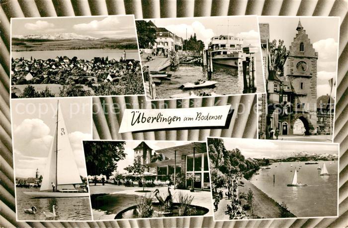 ueberlingen Bodensee Panorama Faehrhafen Stadttor Promenade