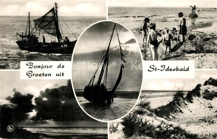 St Idesbald Fischerboot Strandpartie Duenen