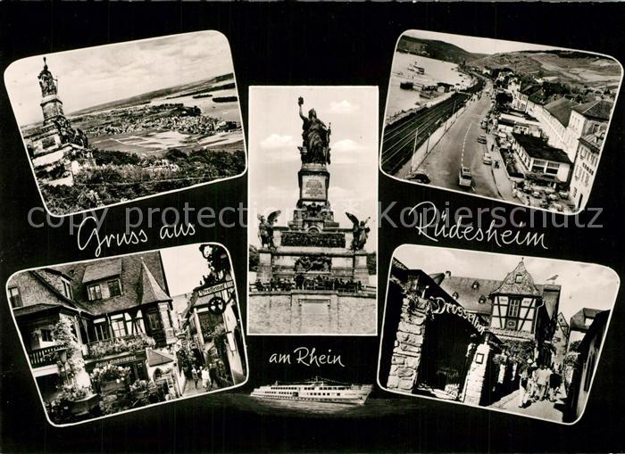 Ruedesheim Rhein Panorama Denkmal Drosselhof