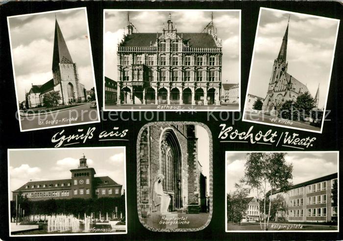 Bocholt Westfalen St Georg Kirche Rathaus Ev Kirche Gymnasium Kolpingplatz