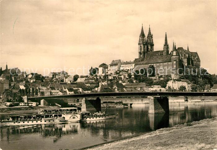 Meissen Elbe Sachsen Albrechtsburg und Dom