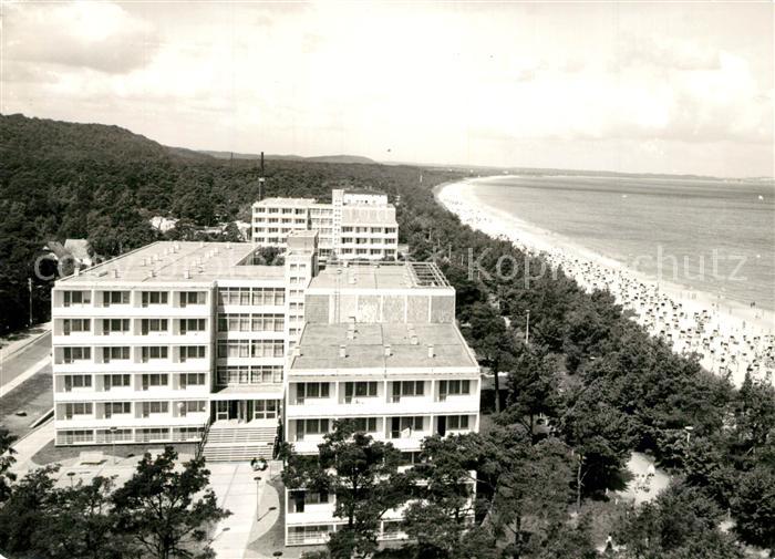 Binz Ruegen Fliegeraufnahme Hotel mit Strand