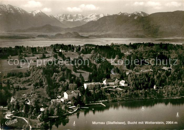 Murnau Staffelsee Fliegeraufnahme Bucht mit Wetterstein
