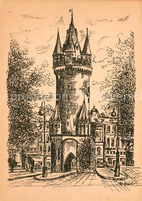Frankfurt Main Eschenheimer Turm Zeichnung