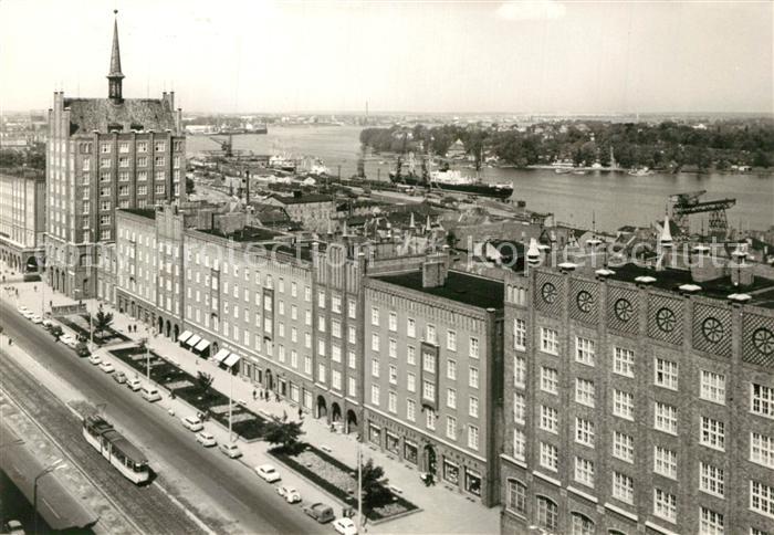 Rostock Lange-Strasse und Stadthafen Strassenbahn