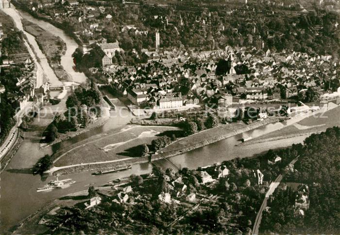 Hann. Muenden Fliegeraufnahme Flusspartie