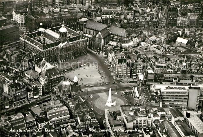 Amsterdam Niederlande Fliegeraufnahme Monument Kon.-Palais Nieuwe-Kerk