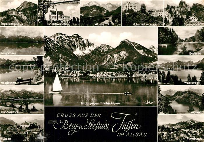 Fuessen Allgaeu Tegelberghaus Forggensee Hopfensee Bannwaldsee Weissensee Alatse
