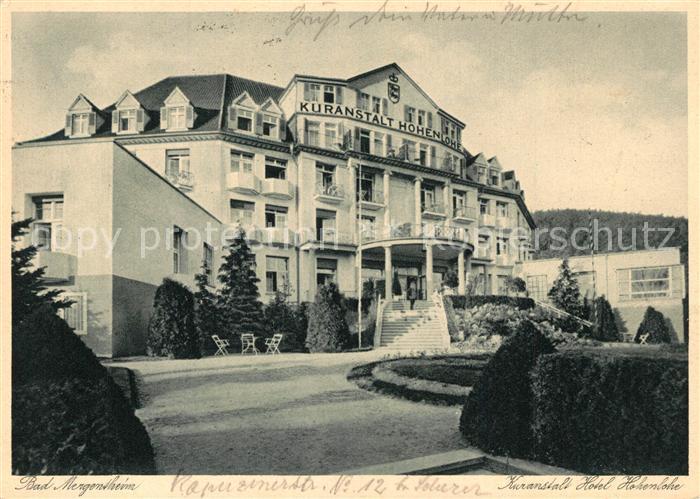 Bad Mergentheim Kuranstalt Hotel Hohenlohe
