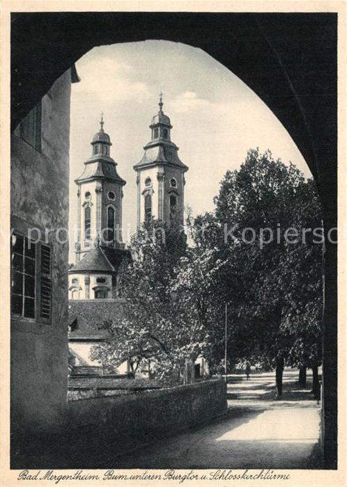 Bad Mergentheim Unteres Burgtor Schlosskirchtuerme