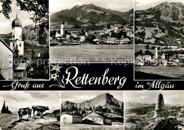 Rettenberg Oberallgaeu Kirche Kuehe Steinturm