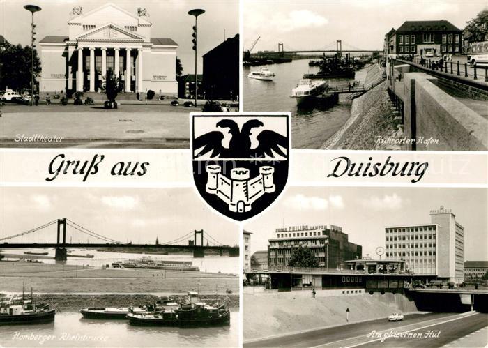 Duisburg Ruhr Stadttheater Am Glaesernen Hut Homberger-Rheinbruecke Ruhrorter-Ha