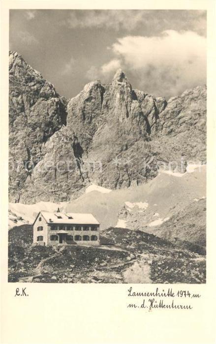 Lamsenjochhuette Karwendel Huettenturm
