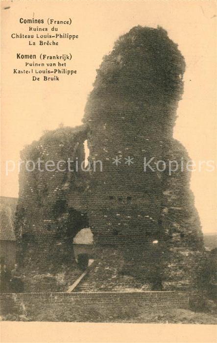 Comines Lille Ruines du Chateau Louis-Philippe La Breche