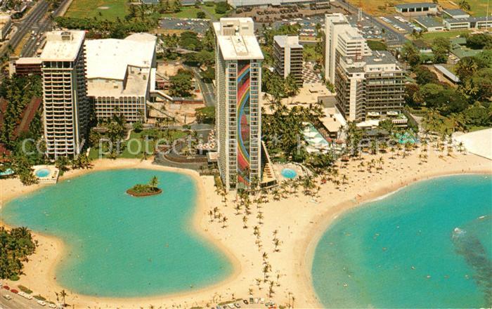 Waikiki Duke Kahanamoku Beach Hilton Hawaiian Village Aerial View