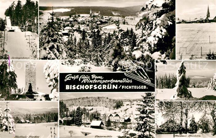 Bischofsgruen Sprungschanze Asenturm Forsthaus Karches