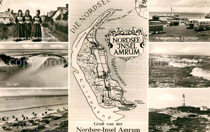 Insel Amrum Leuchtturm Friesinnen Heimattracht Wittduen Norddorf