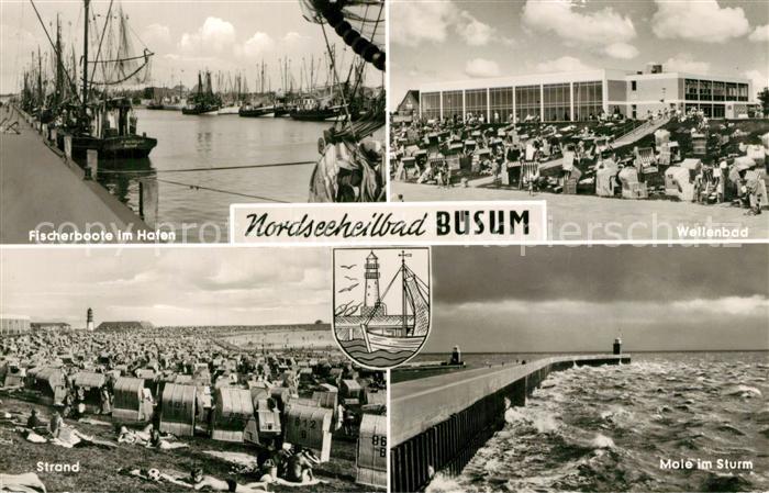 Buesum Nordseebad Hafen Mole Strand