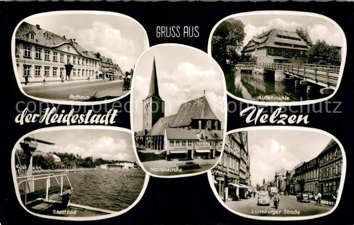 Uelzen Lueneburger Heide Rathaus Marienkirche Aussenmuehle