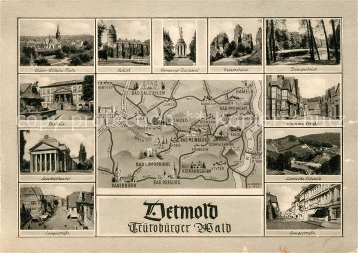 Detmold Langestrasse Krumme-Strasse Rathaus Landestheater