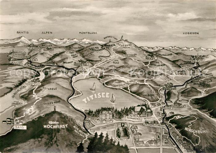 Titisee Panoramakarte Schwarzwald-Hotel Titisee-Hotel