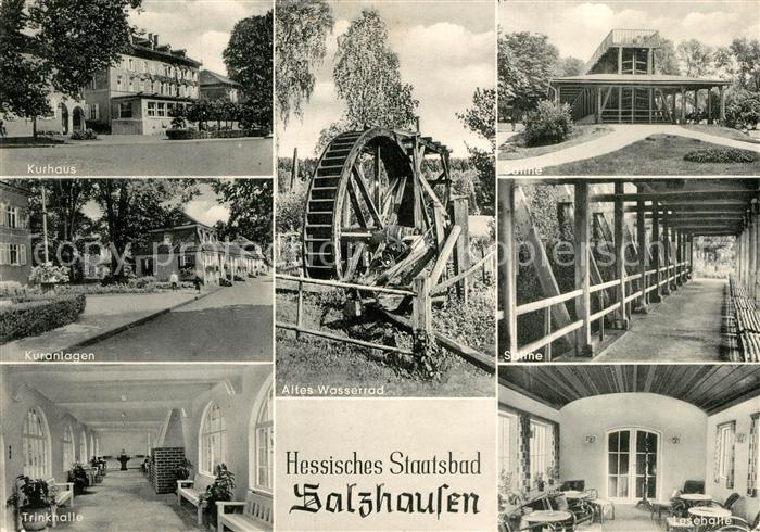 Bad Salzhausen Altes Wasserrad Saline Kurhaus