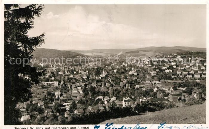 Siegen Westfalen Blick auf Giersberg und Siegtal