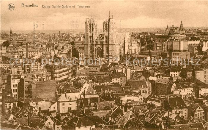 Bruxelles Bruessel Eglise Sainte Gudule et Panorama