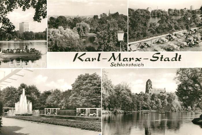 Karl-Marx-Stadt Schlossteich Teilansichten
