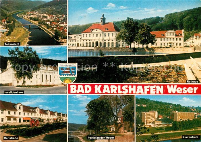 Bad Karlshafen Teilansicht Rathaus Invalidenhaus Carlstr Weserpartie Kurzentrum