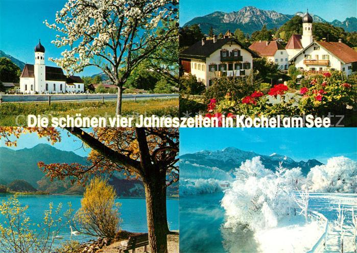 Kochel See Kirche Dorfansicht Seepartie Herzogstand