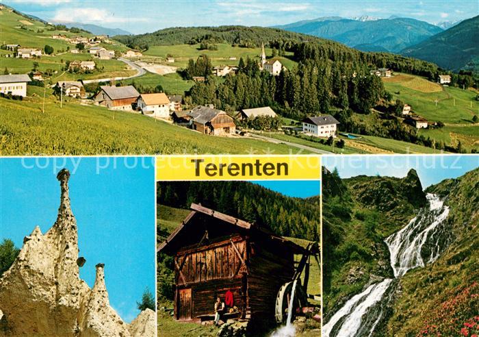 Terenten Vintl Suedtirol Panorama Felsen Muehle Wasserfall
