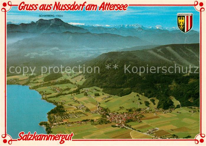 Nussdorf Attersee Fliegeraufnahme Naturbadestrand Camping Fischerei