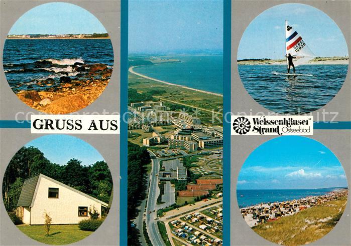 Weissenhaeuser Strand Fliegeraufnahme Surfer Strandpartien Bungalow