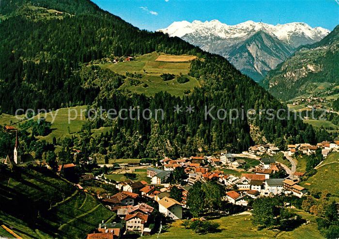 St Leonhard Passeier Fliegeraufnahme mit oetztaler Alpen