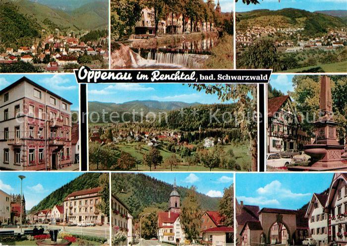 Oppenau Orts und Teilansichten Kirche Brunnen