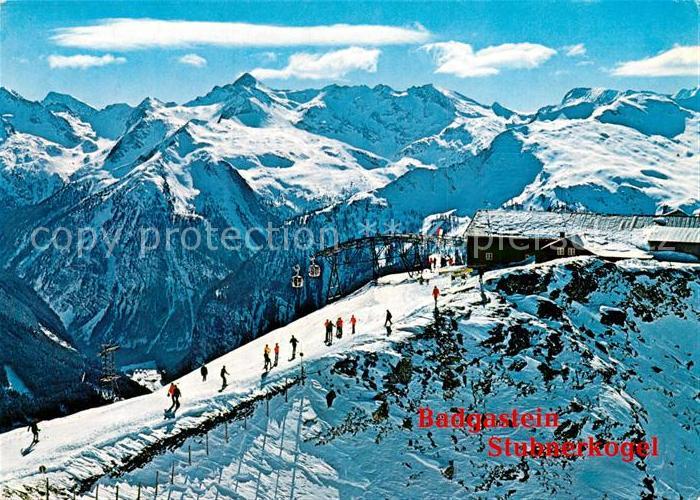 Badgastein Fliegeraufnahme mit Stubnerkogel Bergstation und Hohe Tauern