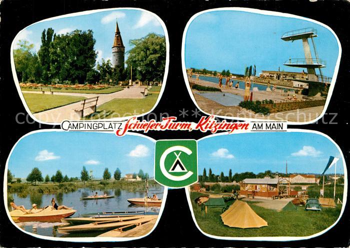 Kitzingen Main Campingplatz Schiefer Turm Schwimmbad Gondelteich