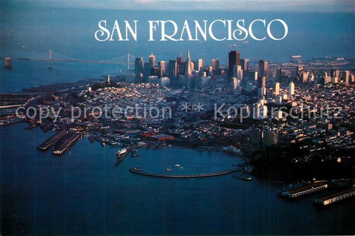 San Francisco California Aerial view of San Francisco with Fishermans Wharf
