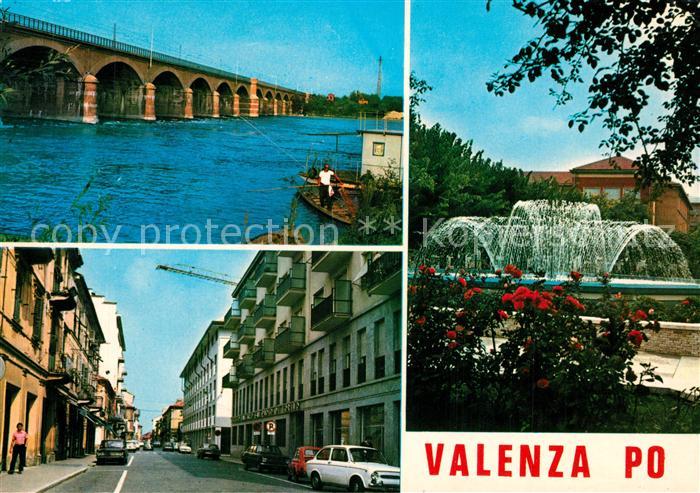 Valenza Partie am Po Strasse Park Springbrunnen