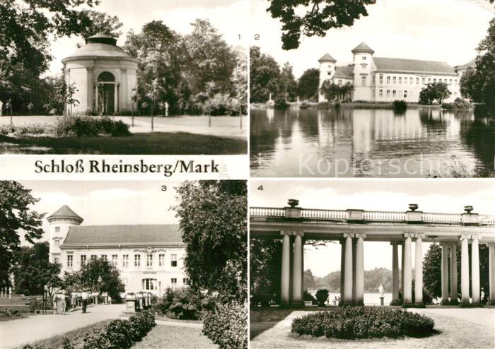 Rheinsberg Pavillon im Schlosspark Schloss Billardbruecke Schlosskolonnaden