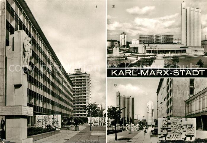 Karl-Marx-Stadt Ensemble Lobgedichte Karl Marx Allee Stadthalle