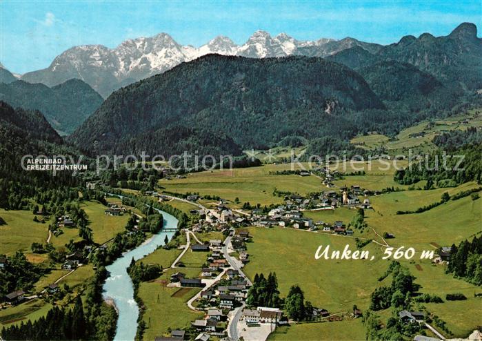 Unken Fliegeraufnahme mit Loferer Steinbergen