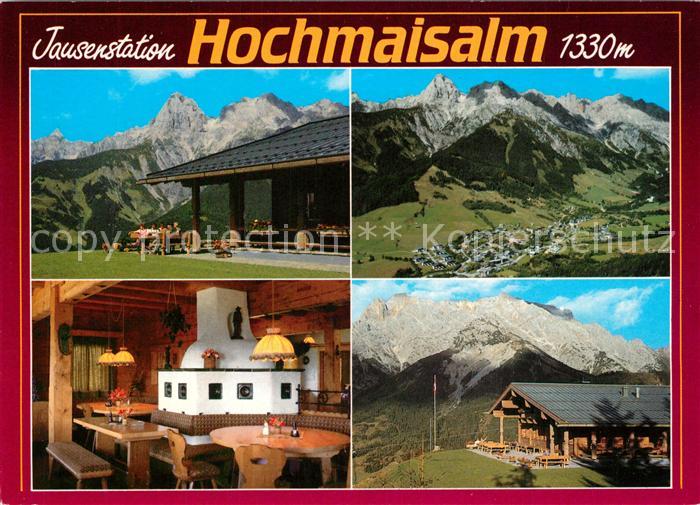 Hinterthal Jausenstation Hochmaisalm Gaststube Terrasse Panorama