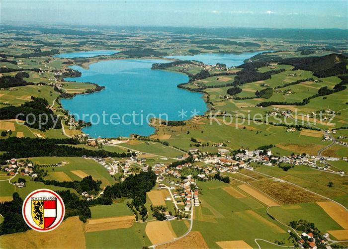 Obertrum See Fliegeraufnahme mit Obertrumersee Mattsee und Grabensee