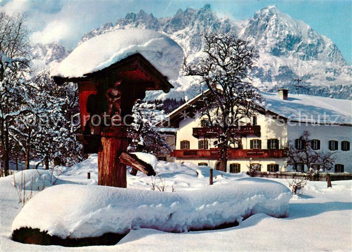 St Johann Tirol Ortsmotiv mit Wildem Kaiser