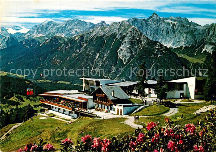Seefeld Tirol Rosshuette mit Haermelekopf Bahn und Wettersteingebirge