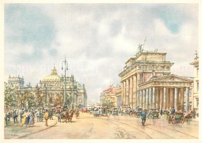 Berlin Vor dem Brandenburger Tor Aquarell